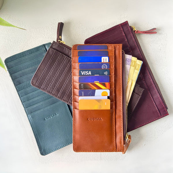 Long Card Wallet Costal Leather Bags