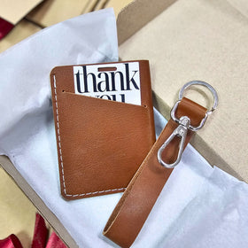 Card Sleeve and Long Key Fob Gift Set